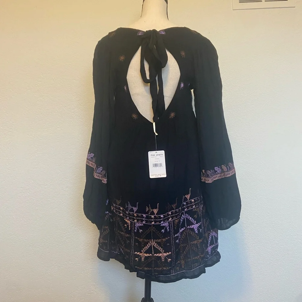 Free People Rhiannon Embroidered Mini Dress S NWT
